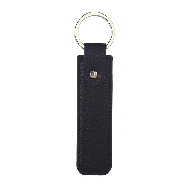 Slim Pebble Leather Keychain